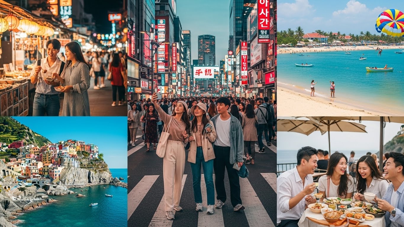 시장 도시 바다 해수욕장